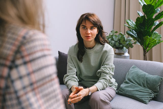 Two people having a conversation.