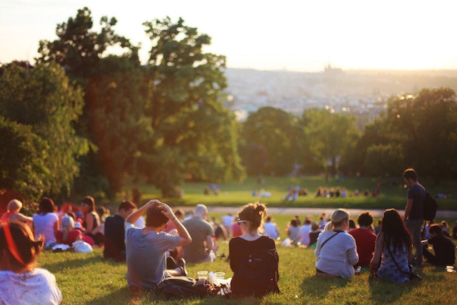 people-sitting-on-the-grass-at-a-park