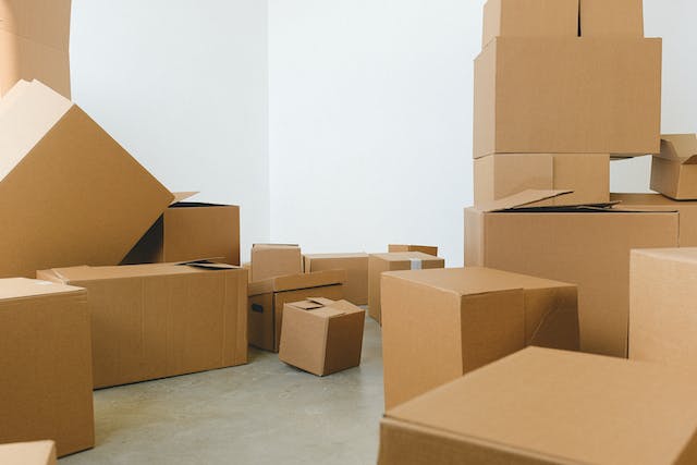 A room full of empty boxes.